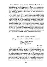 El canto de un pueblo (Divagaciones sobre la música folklórica argentina)