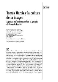 Tomás Harris y la cultura de la imagen: algunas reflexiones sobre poesía chilena de los 80 