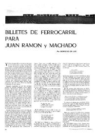 Billetes de ferrocarril para Juan Ramón Jiménez y Machado