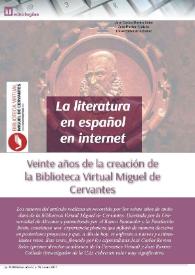 La literatura en español en internet. Veinte años de la creación de la Biblioteca Virtual Miguel de Cervantes