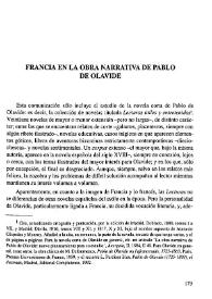 Francia en la obra narrativa de Pablo de Olavide