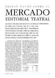 Breves notas sobre el mercado editorial teatral