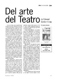 “Del arte del Teatro”, de Edward Gordon Craig