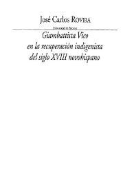 Giambattista Vico en la recuperación indigenista del siglo XVIII novohispano