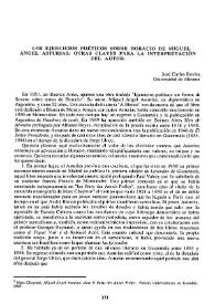 Los ejercicios poéticos sobre Horacio de Miguel Ángel Asturias: otras claves para la interpretación del autor 