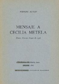 Mensaje a Cecilia Metela : Roma, Viernes Santo de 1956