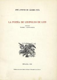 La poesía de Leopoldo de Luis