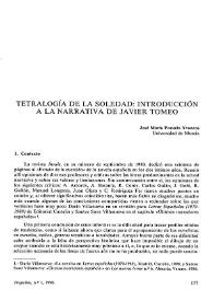 Tetralogía de la soledad: introducción a la narrativa de Javier Tomeo