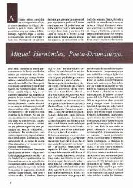 Miguel Hernández, poeta-dramaturgo