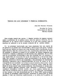 Teoría de los géneros y poética normativa