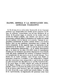 Bajtin, Ortega y la renovación del lenguaje narrativo