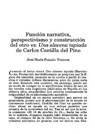 Función narrativa, perspectivismo y construcción del otro en 