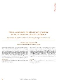 Fernando de los Ríos en el exilio: pensar Europa desde América