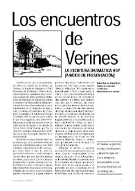 Los encuentros de Verines: la escritura dramática hoy 