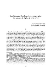 Las Cortes de Castilla en los primeros años del reinado de Carlos V, 1518-1536