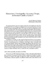 Humanisme i historiografia a la corona d'Aragó, de Ferran el Catòlic a Carles V