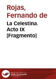 La Celestina. Acto IX [Fragmento]