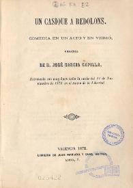 Un casique á Redolons : comedia en un acto y en verso