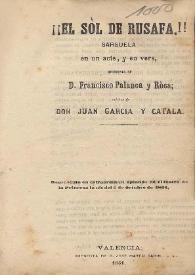 ¡¡El sòl de Rusafa!! : sarsuela en un acte, y en vers