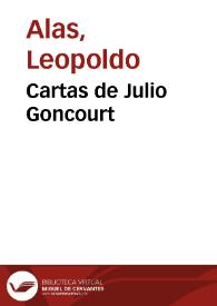 Cartas de Julio Goncourt