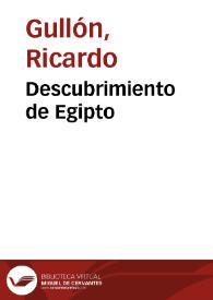 Descubrimiento de Egipto