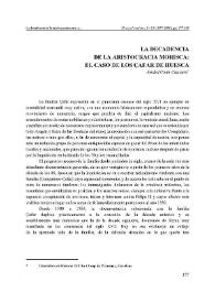 La decadencia de la aristocracia morisca: el caso de los Çafar de Huesca