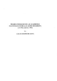 Primer Congreso de las Academias Nacionales de Bellas Artes de Europa (14-19 de abril de 1993)