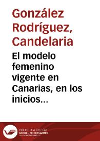 El modelo femenino vigente en Canarias, en los inicios de la Guerra Civil