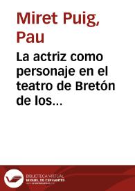 La actriz como personaje en el teatro de Bretón de los Herreros