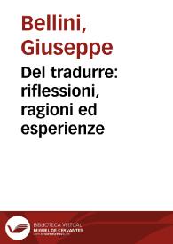 Del tradurre: riflessioni, ragioni ed esperienze