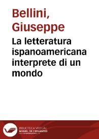 La letteratura ispanoamericana interprete di un mondo