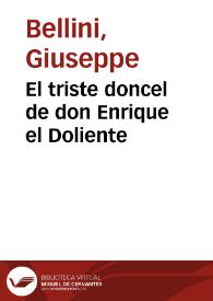 El triste doncel de don Enrique el Doliente