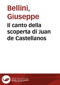 Il canto della scoperta di Juan de Castellanos