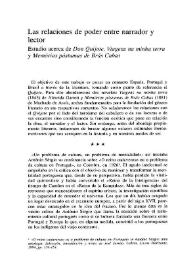 Las relaciones de poder entre narrador y lector: Estudio acerca de 