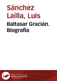 Baltasar Gracián. Biografía