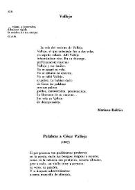 Palabras a César Vallejo