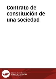 Contrato de constitución de una sociedad