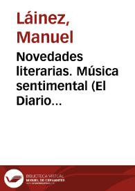 Novedades literarias. Música sentimental (El Diario del 29-9-1884)