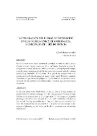 La valoración del riesgo de inundación en los instrumentos de gobernanza municipales del sur de Murcia