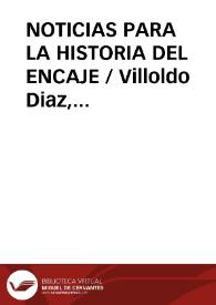 NOTICIAS PARA LA HISTORIA DEL ENCAJE