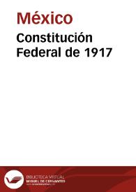 Constitución Federal de 1917