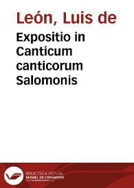 Expositio in Canticum canticorum Salomonis