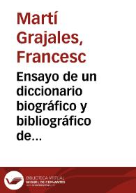 Ensayo de un diccionario biográfico y bibliográfico de los poetas que florecieron en el Reino de Valencia hasta el año 1700