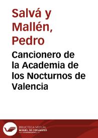 Cancionero de la Academia de los Nocturnos de Valencia