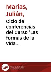 Ciclo de conferencias del Curso 