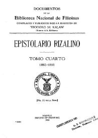 Epistolario rizalino. Tomo 4: 1892-1896