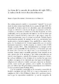 Las letras de la zarzuela de mediados del siglo XIX y la traducción de textos dramáticos franceses