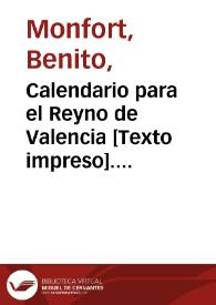 Calendario para el Reyno de Valencia . Año 1824