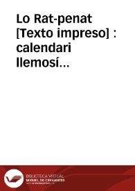 Lo Rat-penat : calendari llemosí...