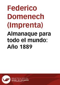 Almanaque para todo el mundo . Almanaque para todo el mundo: Año 1889